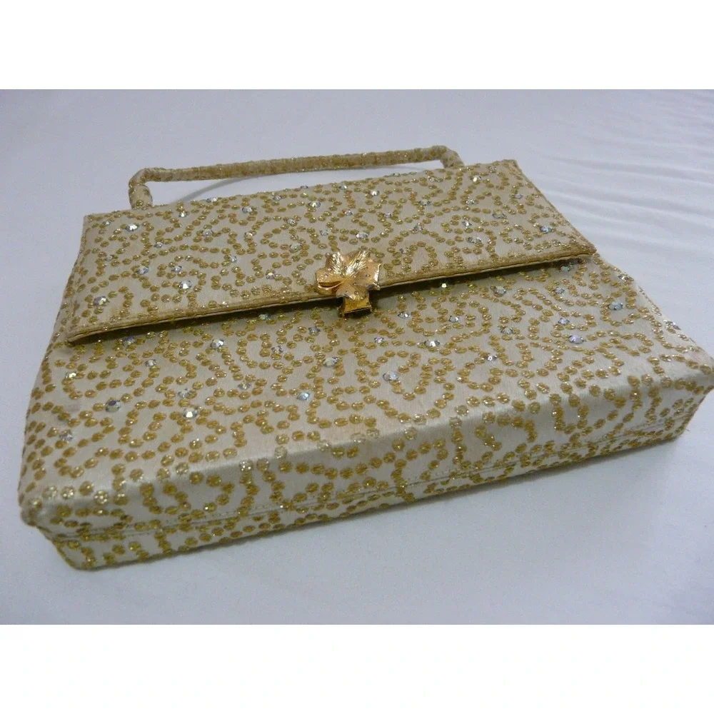VTG Andrew Geller Evening Bag Gold Sparkly Clutch Handbag‎ Bling Dressy Formal